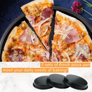 Savagrow 3pcs 6inch Non-Stick Bakeware Pizza Pan Aluminum Baking Pan for Healthy & Durable