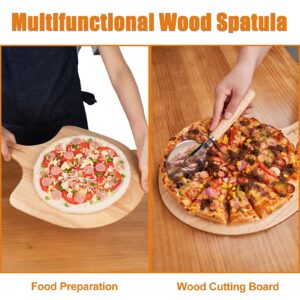 SHINESTAR 5 Piece Pizza Making Kit, 12" Round Baking Stone, Wooden & Metal Pizza Peel, Cutter & Server Included, Pizza Stone Set for Grill, Oven