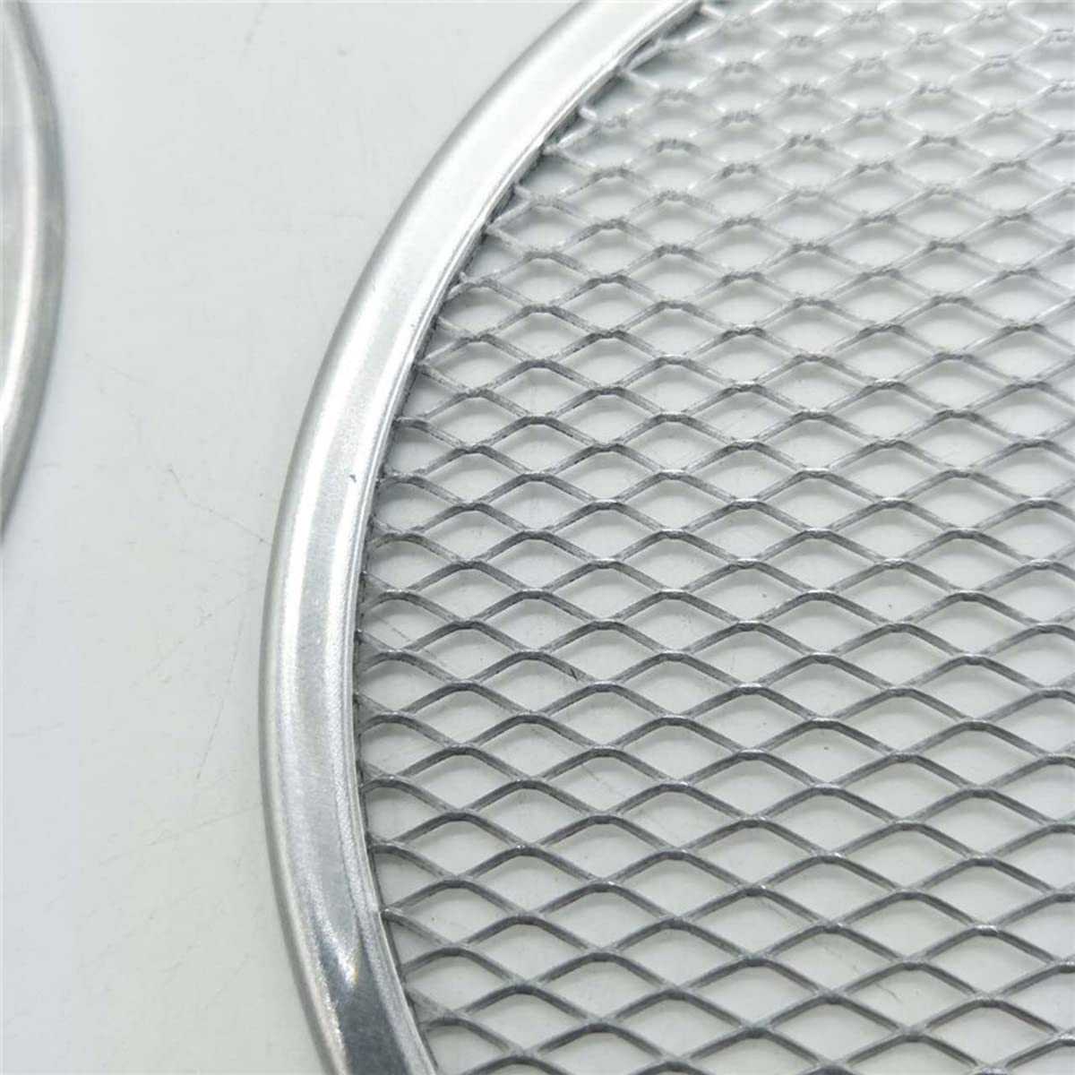 homeemoh 19 Inch Round Pizza Screen Mesh Baking Tray Aluminum Alloy Pizza Pan Net Baking Tray for Oven, BBQ,Silver