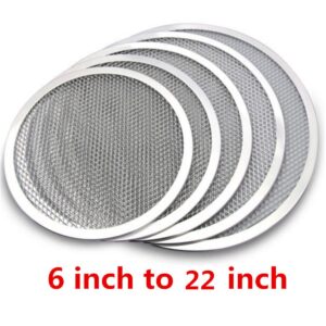 homeemoh 19 Inch Round Pizza Screen Mesh Baking Tray Aluminum Alloy Pizza Pan Net Baking Tray for Oven, BBQ,Silver