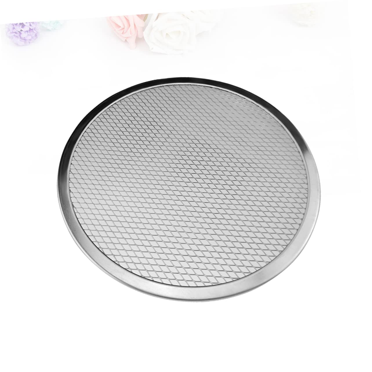 VOSAREA Aluminum Baking Pans Aluminum Tray Non Stick Baking Sheet Pizza Pans 16 Inch Pizza Baking Screen Non-stick Pizza Pan Tool Pizza Plate Pizza Net Round Screen Round Baking Pan Pizza