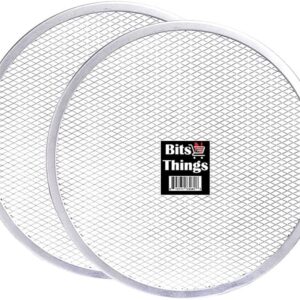 Bits N Things Pizza Screen 10 inch Seamless Round, 2 Pack Aluminum Mesh Pizza Screen, Baking Tray for Home Kitchen Restaurant