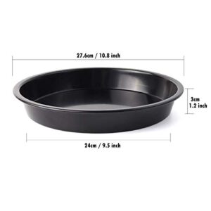 CANDeal 2-Pack Non-Stick Deep Dish Pizza Pan, 10 inch 24cm Pizza Tray Carbon Steel Round Pizza Bakeware Set,Dishwasher Safe Pizza Pan Set for Restaurants and Homemade Pizza Baking