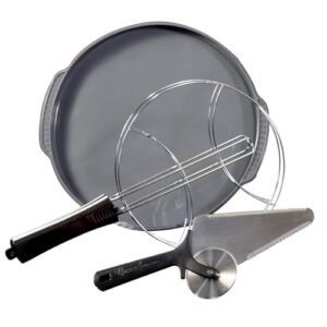 nuwave oven pizza kit with pizza liner, pizza flipper & dual pizza cutter/server