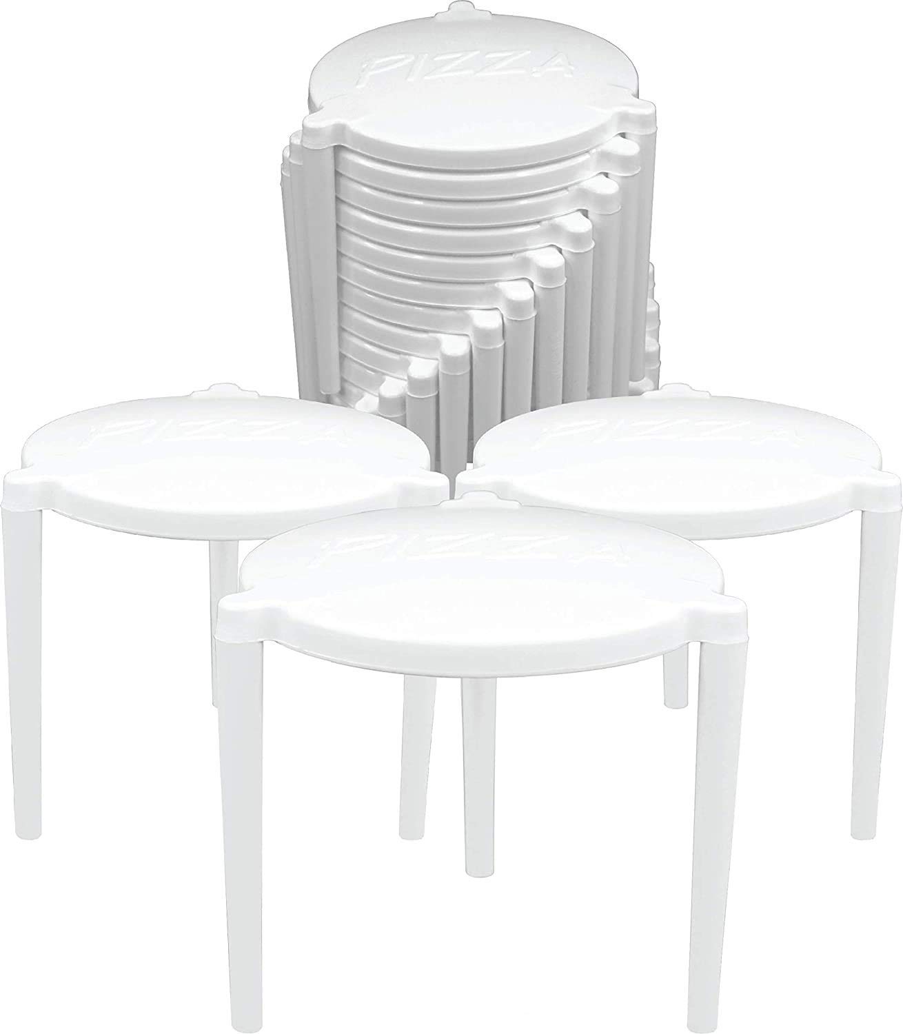 (1000 Pack) Pizza Saver Stand, White Plastic Stack