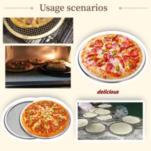 12 Packs Aluminum Alloy Pizza Pan with Holes, 15 Inch Commercial Grade Baking Screen for Oven Round Pizza Tray Pizza Crisper Pan Pizza Baking Tray Bakware for Restaurant Kitchen, Seamless(12,15)
