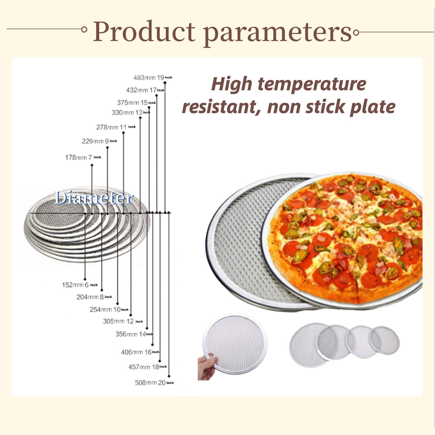 12 Packs Aluminum Alloy Pizza Pan with Holes, 15 Inch Commercial Grade Baking Screen for Oven Round Pizza Tray Pizza Crisper Pan Pizza Baking Tray Bakware for Restaurant Kitchen, Seamless(12,15)