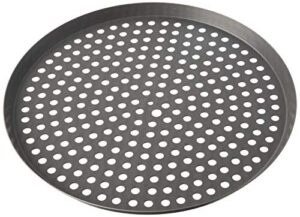 lloyd pans perforated pizza cutter pan, pre-seasoned pstk, anodized aluminum, 14 inch by .75 inch deep