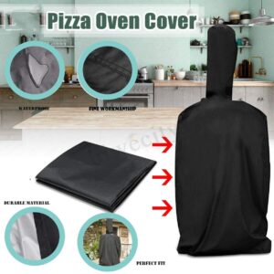 FLR 65 Inch Outdoor Pizza Oven Cover,BBQ Grill Cover, Outdoor Pizza Oven Rain Cover, Heavy Duty Dust-Proof Weather Resistant Polyester Fabric Protective Cover-Black (65x25.5x18in)