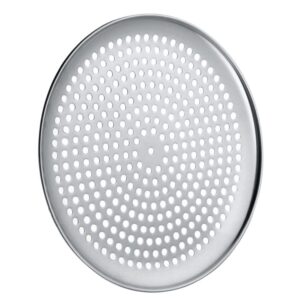 zerodeko stainless steel pizza pan round perforated pizza tray pizza baking pan pizza serving tray crisper pan with holes for oven baking supplies 9inch