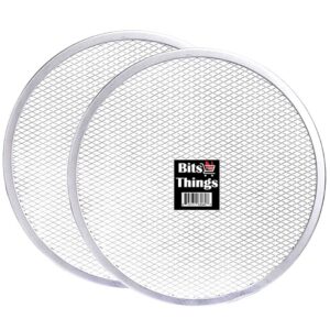 Bits N Things Pizza Screen 12 inch Seamless Round, 2 Pack Aluminum Mesh Pizza Screen, Baking Tray for Home Kitchen Restaurant