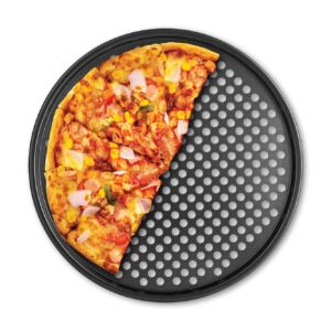 Fox Run Pizza Pan and Crisper, set of 2, Black