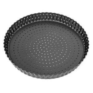 9 in pizza pan with holes for oven, non-stick bakeware pizza tray with removable bottom