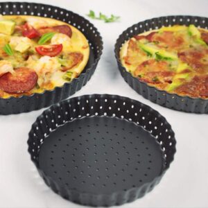 9 in Pizza Pan with Holes for Oven, Non-stick Bakeware Pizza Tray with Removable Bottom