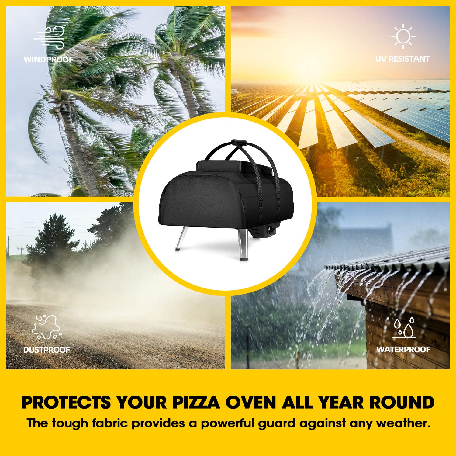 ANZOME Pizza Oven Carrying Cover, Pizza Oven Carry Cover for Ooni Koda 12 and 16 Pizza Oven, Waterproof Pizza Oven Portable Cover for Outdoor Pizza Oven Accessories for Ooni Koda 12 and 16
