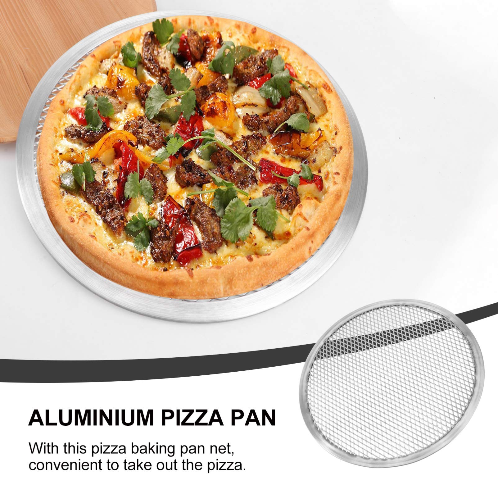 Housoutil Pizza Stone Pizza Pans 16 Inch Pizza Pans 16 Inch 15 Inch Pizza Screen, Aluminum Pizza Baking Screen Round Pizza Pan for Oven 16 Inch Pizza Pan 16 Inch Pizza Pan Pizza Storage Container