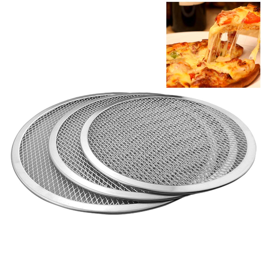 Maserfaliw Pizza Tools Aluminum Thicken Non-stick Net Round Pizza Mesh Pan Baking Tray Kitchen Tool 16 inch