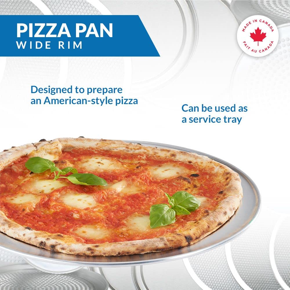 Norjac Wide-Rim Pizza Pan, 10 Inch, 6 Pack, Restaurant-Grade, 100% Solid Aluminum, Baking Pan, Oven-Safe, Rust-Free.