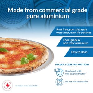 Norjac Wide-Rim Pizza Pan, 10 Inch, 6 Pack, Restaurant-Grade, 100% Solid Aluminum, Baking Pan, Oven-Safe, Rust-Free.