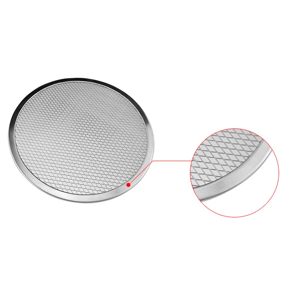 Baost Durable Pizza Screen Aluminum Pizza Pan Thicken Non-stick Net Round Pizza Mesh Pan Baking Tray Mesh Crispy Baking Mats Oven Baking Tray Net Cookware Plate Pan 7 Inch