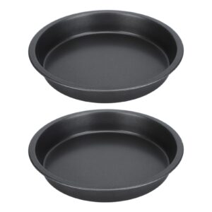 non stick pizza pan dish pizza pan kitchenware baking pan 2pcs deep thickened carbon steel baking pan for kitchen bakery (9 inches)