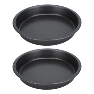 Non Stick Pizza Pan Dish Pizza Pan Kitchenware Baking Pan 2Pcs Deep Thickened Carbon Steel Baking Pan for Kitchen Bakery (9 inches)