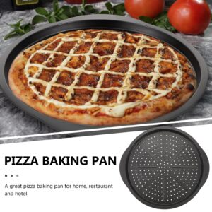1pc Pizza Plate Pie Pan Small Pizza Pans Round Baking Pizza Tray Non Stick Donut Pan Baking Pan with Holes Bread Pizza Oven Pizza Baking Plate Sandwich With Ears 38c Carbon Steel