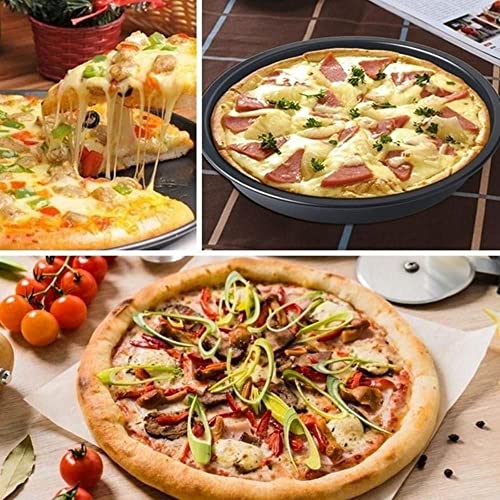 BYBYCD 6/8 Inch Round Pizza Pan Deep Dish Plate Tray Mold Non-Stick Carbon Steel Baking Tools(6inch)
