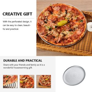 Cabilock Nonstick Pizza Pan Home Pizza Oven Pizza Baking Sheet Stainless steel Pizza non stick pizza pan round baking pan pizza for oven Pan Round Perforated Stainless Steel Griddle