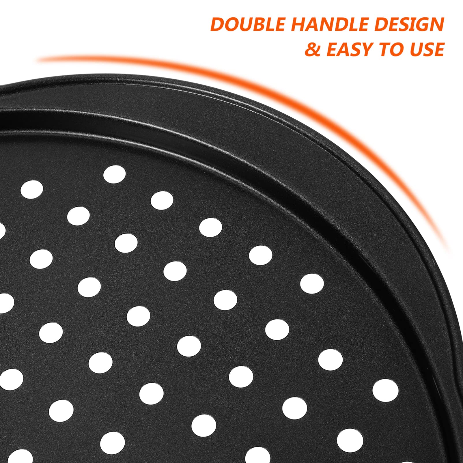 Hemoton Non-Stick Pizza Pan with Holes, 4 Pcs Baking Steel Pizza Pan with Holes, Round Pizza Pan for Oven, Bakeware Pizza Tray, Nonstick Crisper Pizza Pan Set (12.5 Inch/32cm)