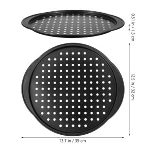 Hemoton Non-Stick Pizza Pan with Holes, 4 Pcs Baking Steel Pizza Pan with Holes, Round Pizza Pan for Oven, Bakeware Pizza Tray, Nonstick Crisper Pizza Pan Set (12.5 Inch/32cm)