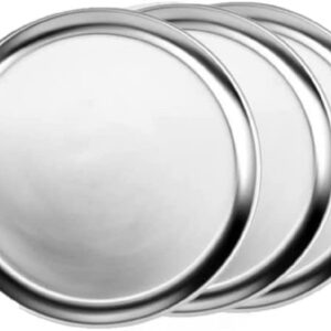 TrueCraftware Set of 3 Aluminum 22” Pizza Tray Pan Wide Rim- Bakeware Round Pizza Pan Pizza Tray Baking Tray Round Baking Tray for Home Kitchen Pizzeria & Restaurants