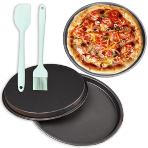non-stick oven pizza pan, 12 inch pizza pans, round cake baking pan for home restaurant kitchen oven baking, easy to clean and dishwasher safe