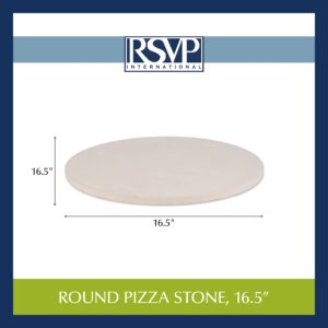 RSVP International Pizza Tool Kitchen Collection, Round, 16.5" Diameter, Cordierite Stone