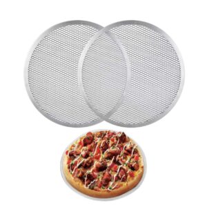 wopplxy 3 pcs 12 inch pizza screen, restaurant-grade aluminum alloy pizza baking screen, seamless round pizza screen non stick mesh net baking tray cookware kitchen tool for oven, bbq