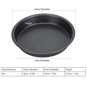 2Pcs Baking Tray for Pizza, NonStick Aluminum Pizza Dish 6/9/10/12in Deep Pizza Baking Tray, for Pizza Making, Oven Baking Tray(6 inches)