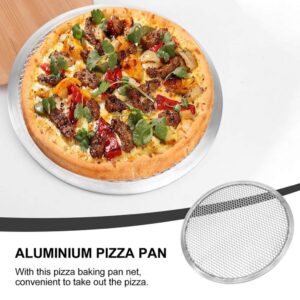NUOBESTY 2pcs Aluminum Pizza Baking Screen 16 Inch Mesh Pizza Tray Seamless Round Pizza Screen Nonstick Pizza Pan Oven Bakeware Pizza Making Net Tools