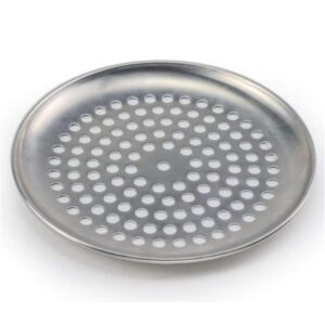 qiuqiu pizza plates pizza stainless steel pans with holes nonstick round pizza baking tray plate bakery pizza tools oven outdoor mesh net metal-16inch (40cm)