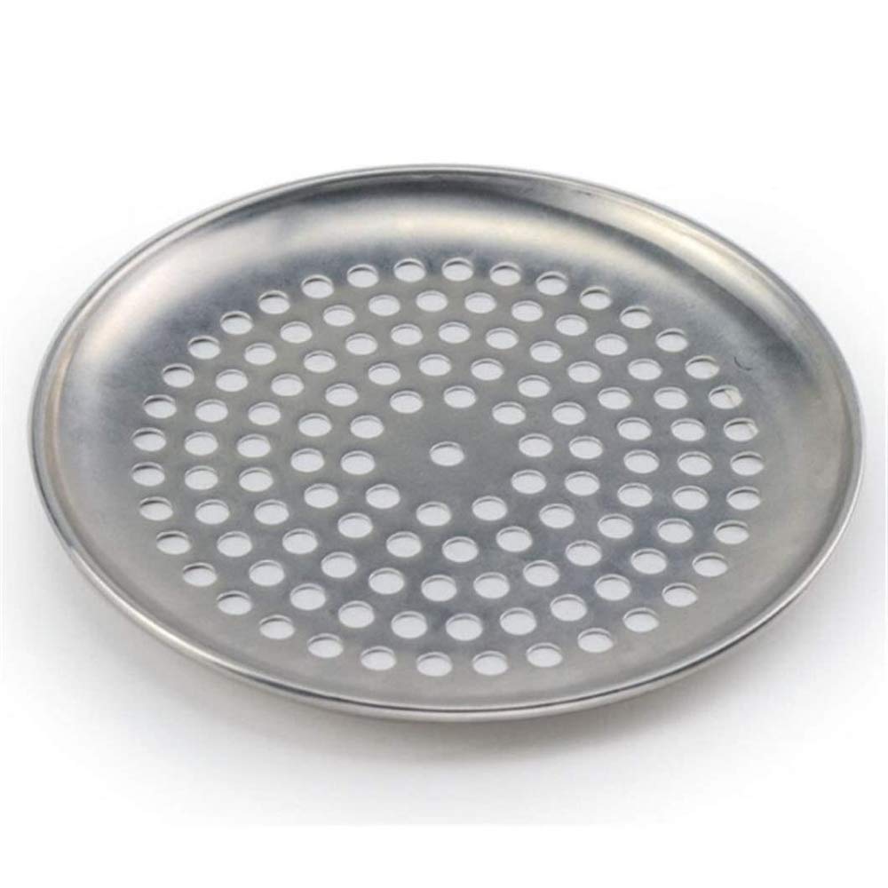 qiuqiu Pizza Plates Pizza Stainless Steel Pans with Holes Nonstick Round Pizza Baking Tray Plate Bakery Pizza Tools Oven Outdoor Mesh Net Metal-16inch (40cm)