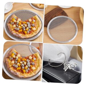 Mobestech Round Grill Pan Non- Sticky Pizza Nonstick Bakeware Pizza Wire Mesh Rack Pizza Bakeware Pizza Mesh Screen Round Baking Pan Pizza Baking Plate Aluminum With Hole Cookie Plate