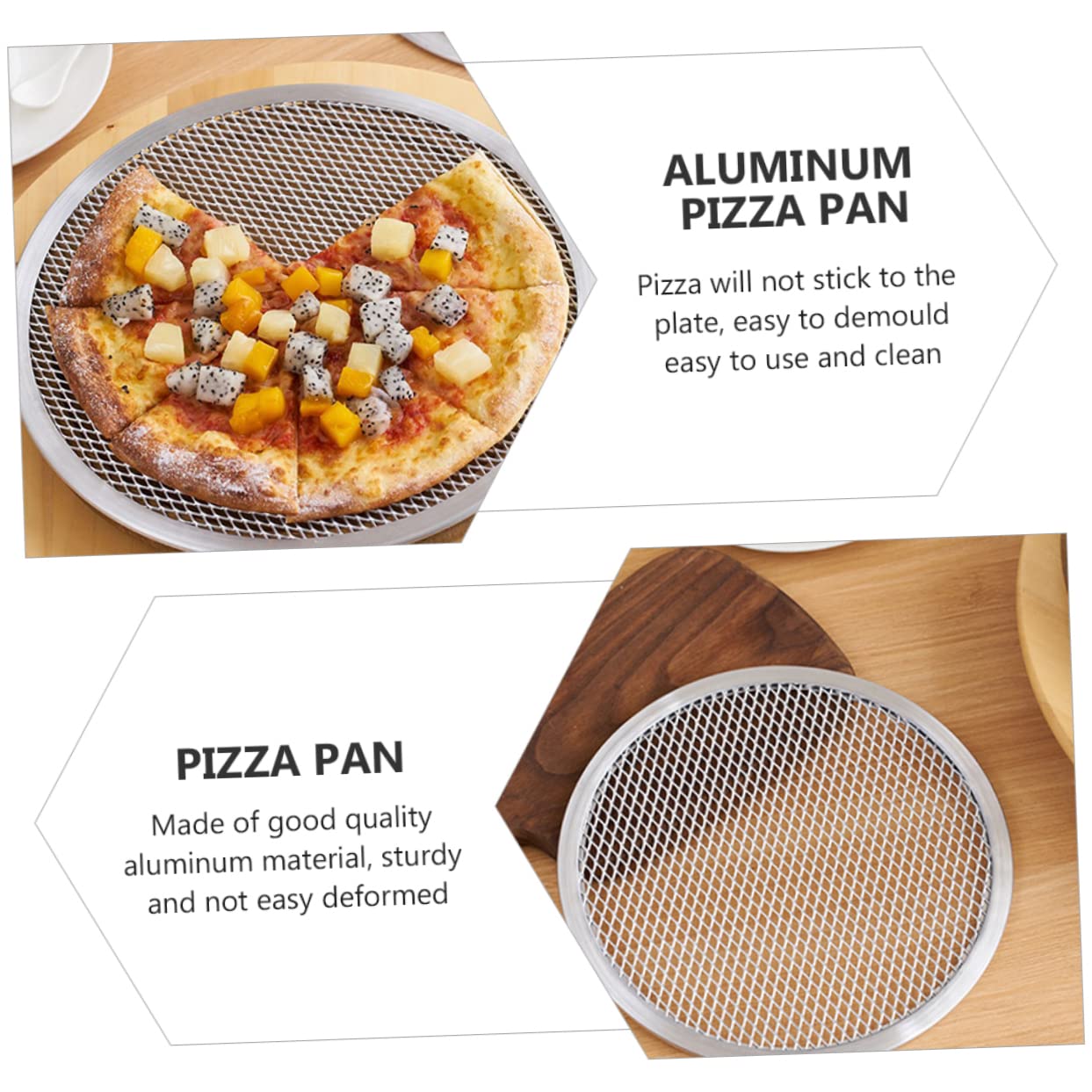 Mobestech Round Grill Pan Non- Sticky Pizza Nonstick Bakeware Pizza Wire Mesh Rack Pizza Bakeware Pizza Mesh Screen Round Baking Pan Pizza Baking Plate Aluminum With Hole Cookie Plate