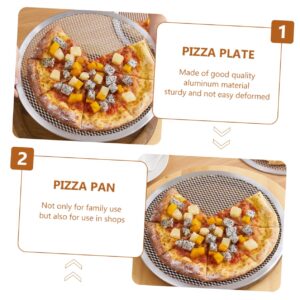 Mobestech Round Grill Pan Non- Sticky Pizza Nonstick Bakeware Pizza Wire Mesh Rack Pizza Bakeware Pizza Mesh Screen Round Baking Pan Pizza Baking Plate Aluminum With Hole Cookie Plate