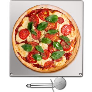 vevor baking steel pizza, rectangle steel pizza stone, 16" x 14" steel pizza plate, 0.2"thick steel pizza pan, high-performance pizza steel for oven, baking surface for oven cooking and baking