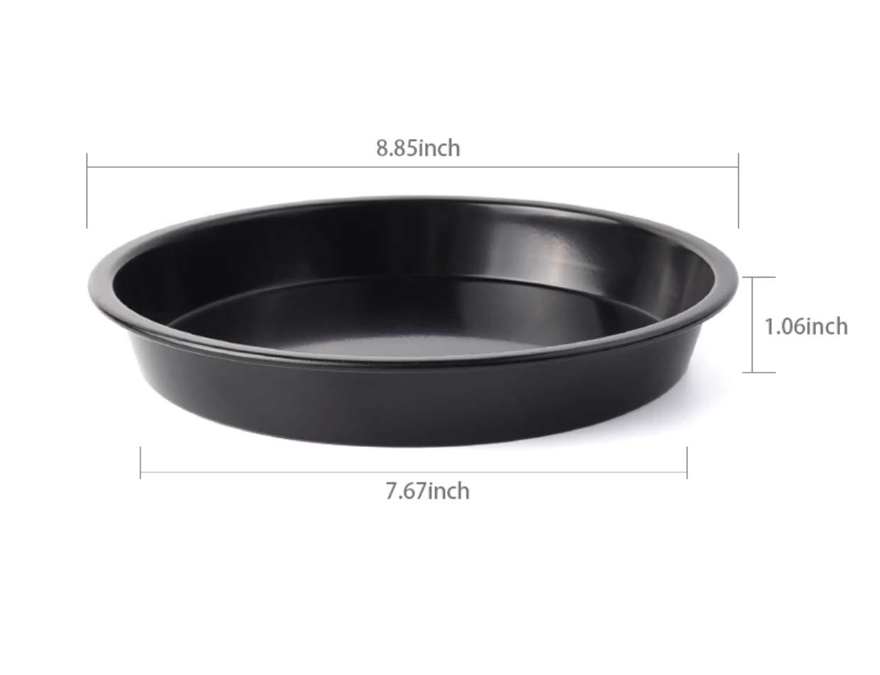 Safeya 8 inch Carbon Steel Non-Stick Black Color Coating Heat-Resistance Pizza Pan And For Cakes