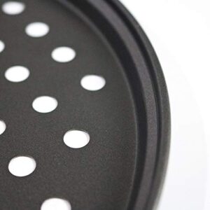 Jteyult 11 Inch Personal Perforated Pizza Pans Carbon Steel with Coating Easy to Clean Pizza Baking Tray