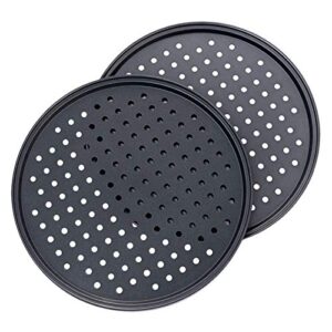 jteyult 11 inch personal perforated pizza pans carbon steel with coating easy to clean pizza baking tray