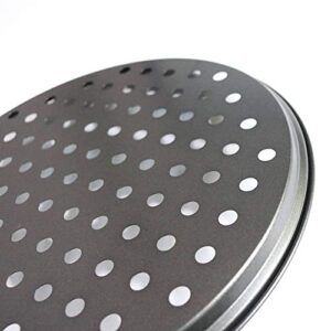 Jteyult 11 Inch Personal Perforated Pizza Pans Carbon Steel with Coating Easy to Clean Pizza Baking Tray