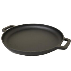 Cuisiland 13.5" Pre-Seasoned Cast Iron Pizza and Baking Pan (35cm Diameter) for- Stove, Oven, Grill or Campfire