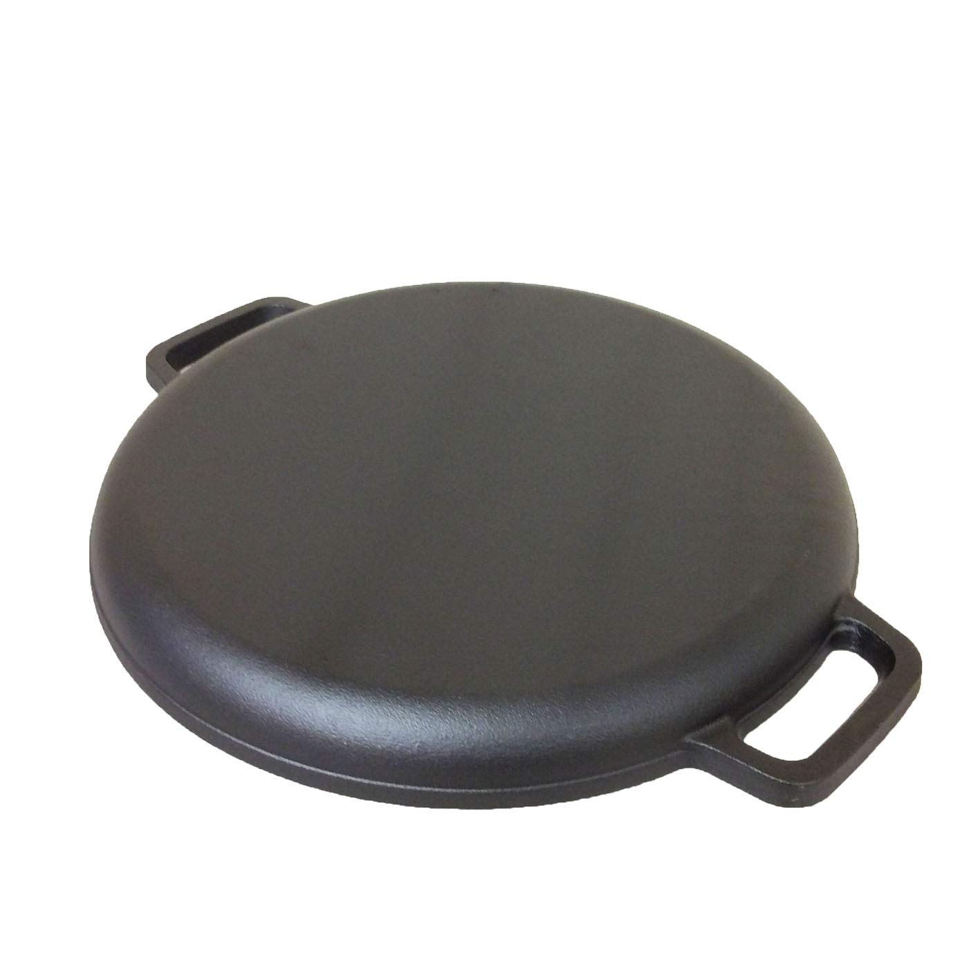 Cuisiland 13.5" Pre-Seasoned Cast Iron Pizza and Baking Pan (35cm Diameter) for- Stove, Oven, Grill or Campfire