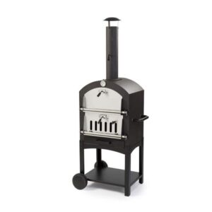 wood pellet pizza oven ku2b wood fire garden oven w/pizza stone, stand alone, black/stainless